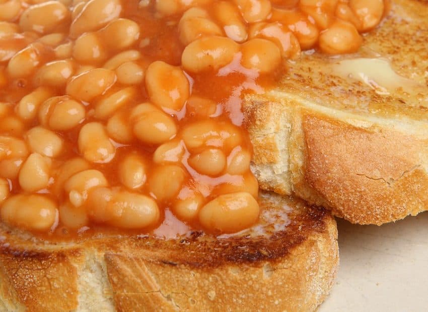 banked beans on toast